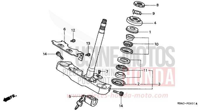 TIGE DE DIRECTION de Shadow Aero PEARL IVORY CREAM (Y137G) de 1998